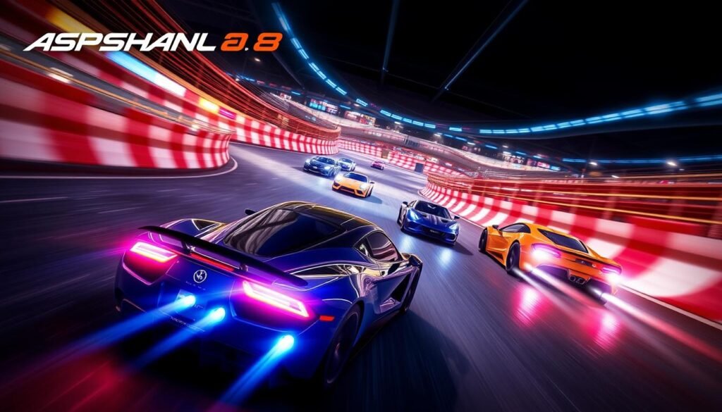 Gambar Asphalt 8 dengan mobil balap sedang melaju