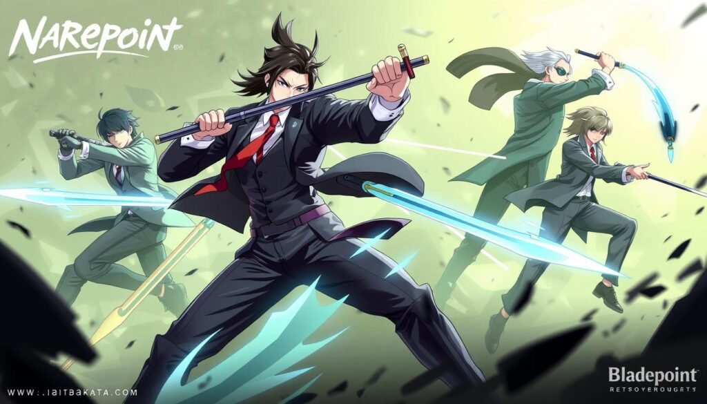 Gambar Naraka: Bladepoint dengan karakter unik dan senjata khas