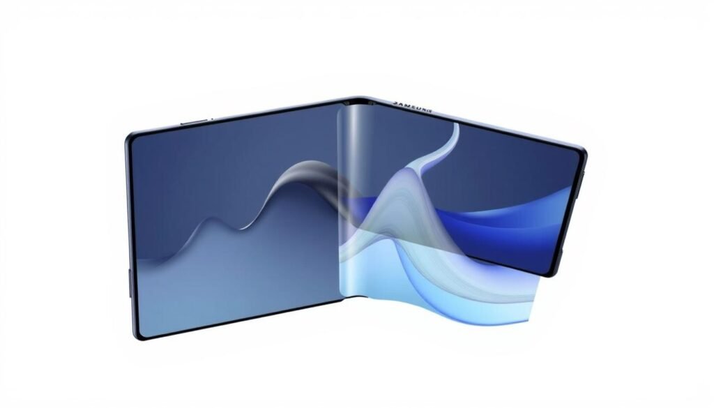 Gambar Samsung Galaxy Z Fold7 dengan layar lipat yang terbuka