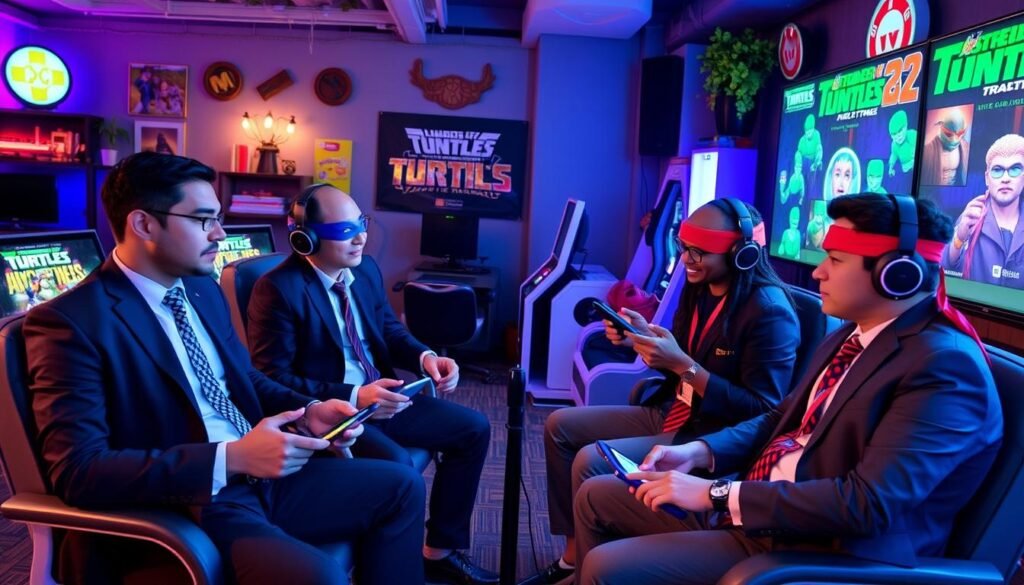 Gambar TMNT: Shredder's Revenge dengan 4 pemain bermain bersama via WiFi Direct